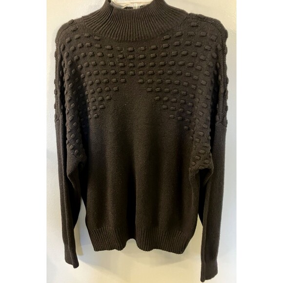 Sonoma Goods for Life Turtleneck Sweater Black Popcorn Stitch Size L NWOT - Picture 8 of 8